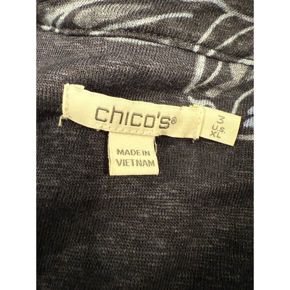 Chico's Linen Floral Embellished Tunic Blue Plus Sz. XL / 16 Chicos Lightweight - Picture 2 of 9